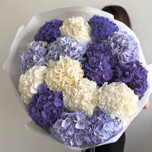 Pastel Hydrangeas – Purple & Cream Tones